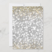 Invitation Elégant Bokeh Argent Lights Gold Confetti Sweet 16 (Dos)