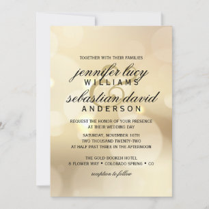 Invitation Elégant Bokeh Bokeh Light Chic Mariage