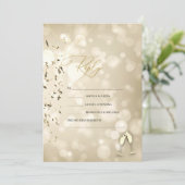Invitation Elegant Bokeh,Confetti Wine Glasses Wedding (Debout devant)