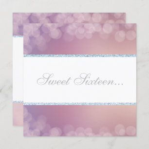 INVITATION ÉLÉGANT BOKEH LILAC BLANC PARTIES SCINTILLANT BLAN