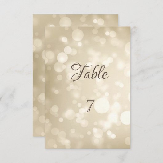 Invitation Elegant Bokeh Table Card (Devant / Derrière)