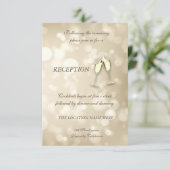 Invitation Elégant Bokeh Vins Lunettes de mariage Réception d (Debout devant)