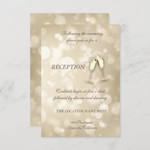 Invitation Elégant Bokeh Vins Lunettes de mariage Réception d