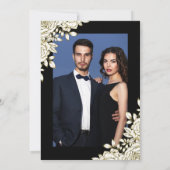 Invitation Élégant Bold Chic Black Gold Floral Mariage photo (Dos)