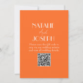 Invitation Elegant Bold Orange Stylish QR Code Wedding (Dos)