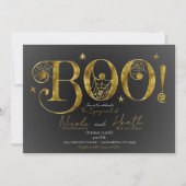 Invitation Élégant BOO Magique Mariage Halloween Or (Devant)