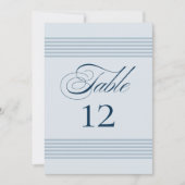 Invitation Elégant bord de mer Bleu Bleu bande Numéro de tabl (Devant)