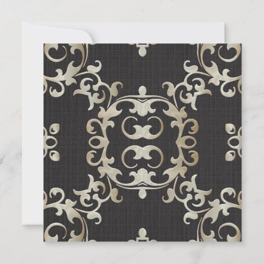 Invitation Elégant Bordure Or Sur Black Retraite Party (Dos)