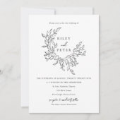 Invitation Élégant Botanical Crest Chic Script Photo Mariage (Devant)
