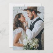 Invitation Élégant Botanical Crest Chic Script Photo Mariage (Dos)