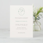 Invitation Elegant Botanical Emerald Monogram Wedding (Debout devant)