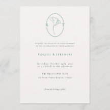 Elegant Botanical Emerald Monogram Wedding