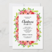 Invitation Elegant Botanical Floral Christmas Party (Devant)