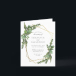 Invitation Elegant Botanical Greenery Gold Geometric Wedding<br><div class="desc">Elegant wedding foldeinvite d featuring watercolor botanical greenery and faux gold foil geometric frame with a simple and chic typographiy displaying your party details.</div>