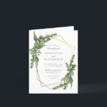 Invitation Elegant Botanical Greenery Gold Geometric Wedding<br><div class="desc">Elegant wedding foldeinvite d featuring watercolor botanical greenery and faux gold foil geometric frame with a simple and chic typographiy displaying your party details.</div>