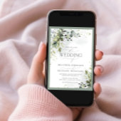 Invitation Elégant Botanical Greenery Mariage d'aquarelle