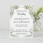 Invitation Elegant Botanical Greenery & White Floral Wedding (Debout devant)