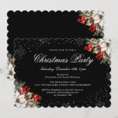 Invitation Elegant Botanical Purple Christmas Holiday Party (Devant / Derrière)