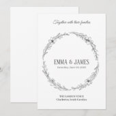 Invitation Elegant Botanical Wreath Minimalist Wedding Invita (Devant / Derrière)