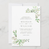 Invitation Elégant Botanique Aquarelle Mariage de verdure (Devant)