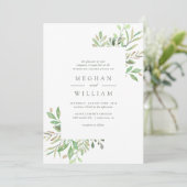 Invitation Elégant Botanique Aquarelle Mariage de verdure (Debout devant)