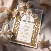 Invitation Élégant Botanique Art Nouveau Floral Mariage