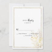 Invitation Elégant botanique blanc floral RSVP (Devant)