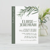 INVITATION ELÉGANT BOTANIQUE COULEUR D'EAU VERTE MARIAGE (Debout devant)