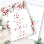 Invitation Elégant Botanique de Berry d'hiver 30e anniversair<br><div class="desc">Invitation vos invités à une fête spéciale d'hiver ou de Noël avec cette élégante fraise rouge et feuillage vert sauge design floral. Des baies rouges profondes sont nichées dans des feuilles et des branches. Le texte rouge ajoute à l'humeur festive. Cet article fait partie de la collection de baies d'hiver....</div>