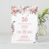 Invitation Elégant Botanique de Berry d'hiver 30e anniversair (Debout devant)