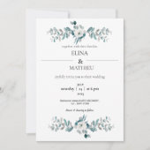 Invitation Elégant Botanique eucalyptus mariage de verdure (Devant)