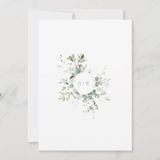 Invitation Elégant Botanique Eucalyptus Verdure Hydrangea (Dos)