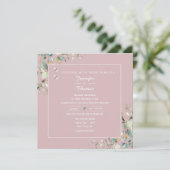 Invitation Elégant Botanique Eucalyptus Vert Rose Bleu (Debout devant)