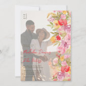 Invitation Élégant botanique fleurs sauvages 4 mariage photo (Devant)