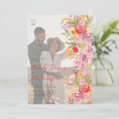 Invitation Élégant botanique fleurs sauvages 4 mariage photo (Debout devant)