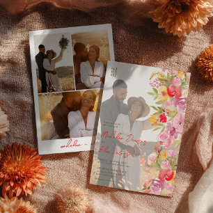 Invitation Élégant botanique fleurs sauvages 4 mariage photo