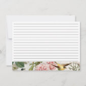 Invitation Elégant Botanique Floral w Birds Bridal Recette (Dos)