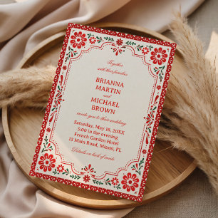 Invitation Élégant Botanique Folklorique Mexicain Vintage