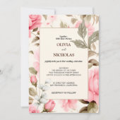 Invitation Élégant Botanique Rose Roses Floral (Devant)