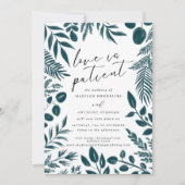 Invitation Elégant Botanique Turquoise Mariage Postponement I (Devant)