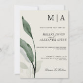 Invitation Elégant botanique Verdure eucalyptus mariage (Devant)