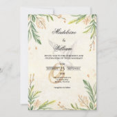 Invitation Elégant Botanique Verdure Mariage de la colombe et (Devant)