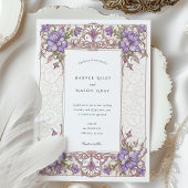 Invitation Élégant Bougainvillier violet Mariage Lilac