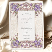 Invitation Élégant Bougainvillier violet Mariage Lilac