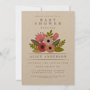 Invitation Elégant Bouquet Dames Baby shower personnalisé