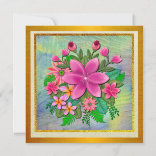 Invitation Élégant bouquet floral aquarelle botanique de prin