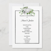 INVITATION ÉLÉGANT BOUQUET FLORAL NOIR TRIM MARIAGE (Devant)