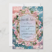 Invitation Elégant Bouquet Floral Rosy Enregistrer La Date (Devant)