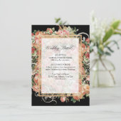 Invitation Elégant Bouquet Rose Gold Détails Mariage (Debout devant)