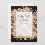 Invitation Elégant Bouquet Rose Gold Détails Mariage (Devant)